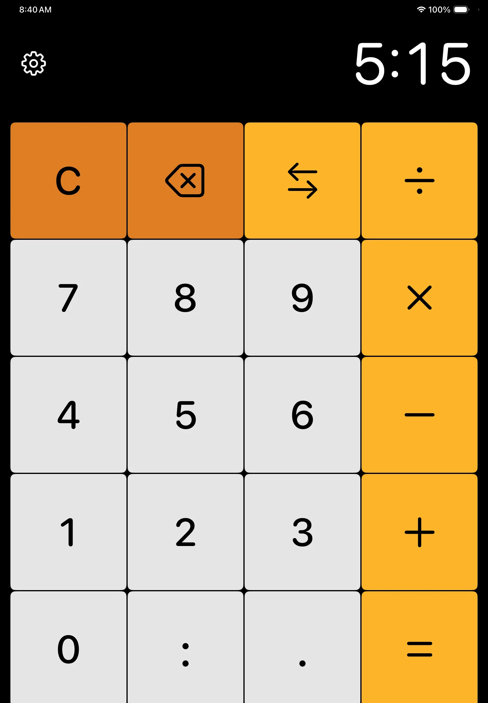 Pace Time calculator showing 5:15
