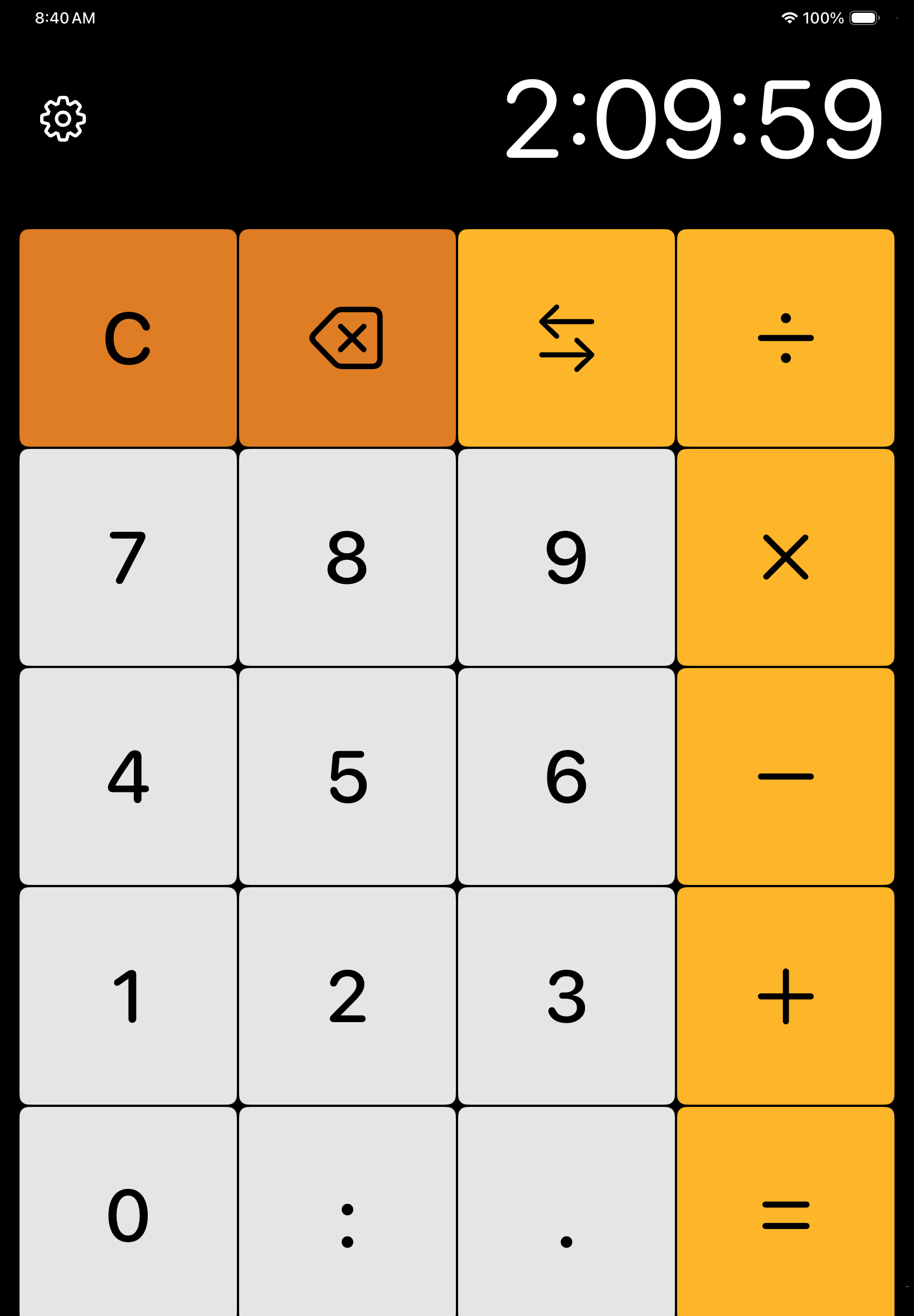 Pace Time showing a 2:09:59 time calculation on iPad