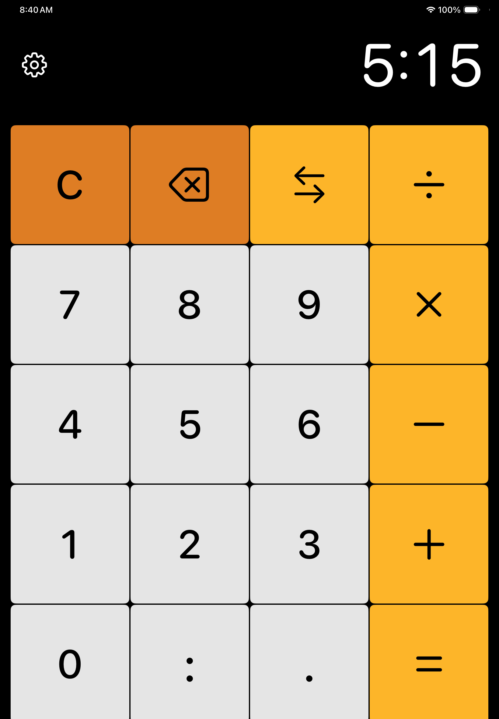 Pace Time calculator showing 5:15